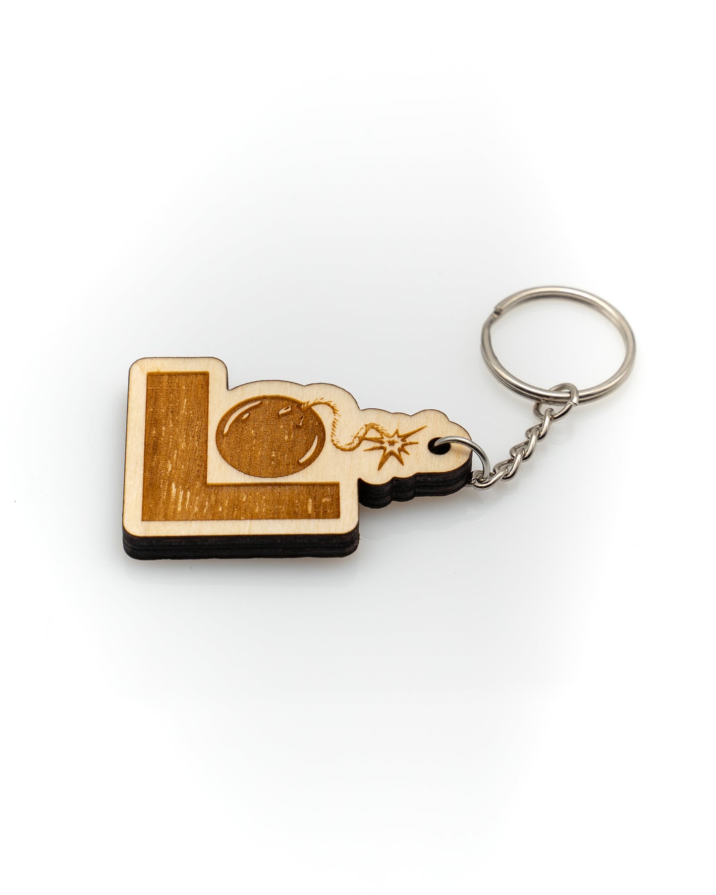 Wooden L-Bomb Keychain